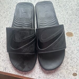 Nike Black Slide Sandals with Textured Strap